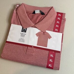 NWT Men’s Member’s Mark Stretch Piqué Polo Size XL Dusty Rose